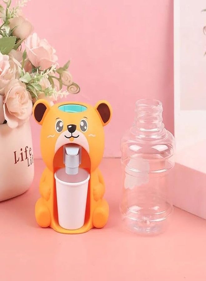 MANVI Mini Water Dispenser for Kids, Cartoon Character Drinking Fountain Pumps Water Juice, Tea, Milk Water Dispenser Toy for Kids (Bear) - Image 3